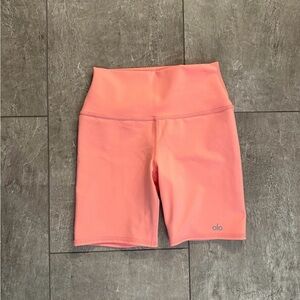 Alo Yoga High-Waist 7” Bike Shorts Size XS Strawberry Lemonade NWOT